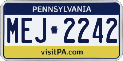 PA license plate MEJ2242