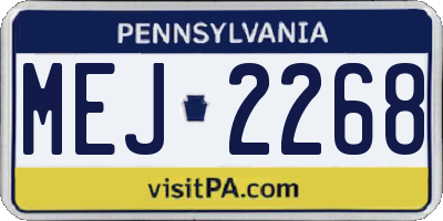 PA license plate MEJ2268