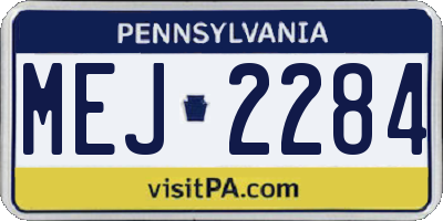 PA license plate MEJ2284