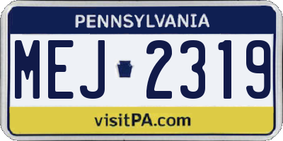 PA license plate MEJ2319