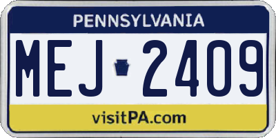 PA license plate MEJ2409