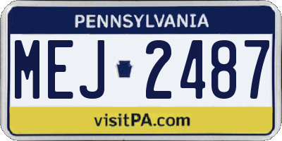 PA license plate MEJ2487