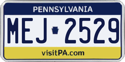 PA license plate MEJ2529