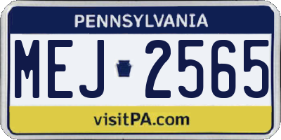 PA license plate MEJ2565