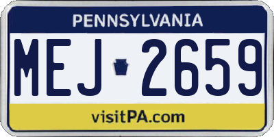 PA license plate MEJ2659
