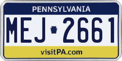 PA license plate MEJ2661