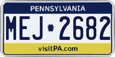 PA license plate MEJ2682
