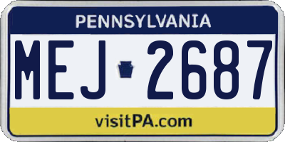PA license plate MEJ2687