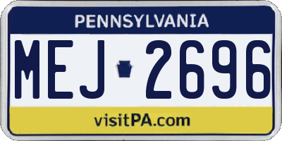 PA license plate MEJ2696