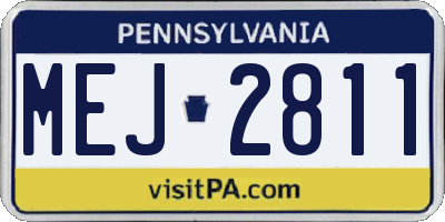 PA license plate MEJ2811