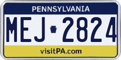 PA license plate MEJ2824