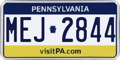 PA license plate MEJ2844