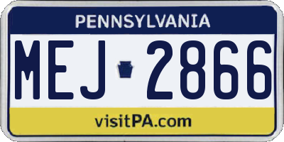 PA license plate MEJ2866