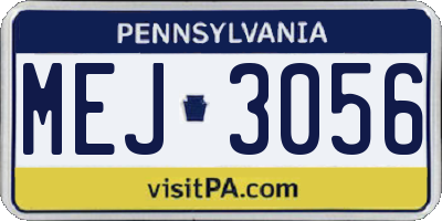 PA license plate MEJ3056