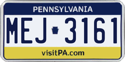 PA license plate MEJ3161