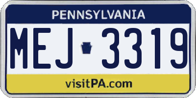 PA license plate MEJ3319