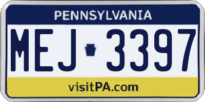 PA license plate MEJ3397