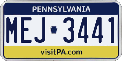PA license plate MEJ3441