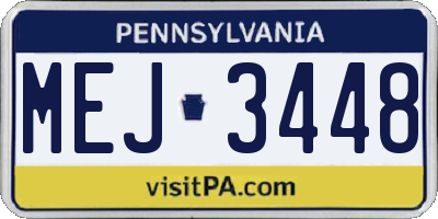 PA license plate MEJ3448