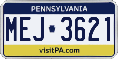 PA license plate MEJ3621
