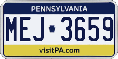 PA license plate MEJ3659