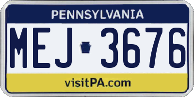 PA license plate MEJ3676