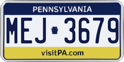 PA license plate MEJ3679