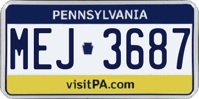 PA license plate MEJ3687