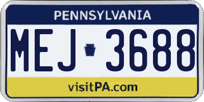 PA license plate MEJ3688