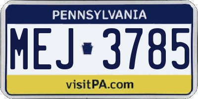 PA license plate MEJ3785