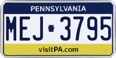 PA license plate MEJ3795