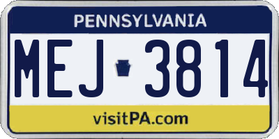 PA license plate MEJ3814