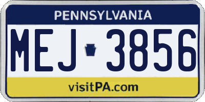 PA license plate MEJ3856