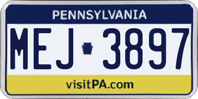 PA license plate MEJ3897