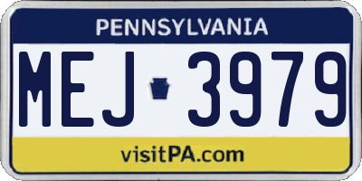 PA license plate MEJ3979