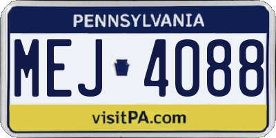 PA license plate MEJ4088