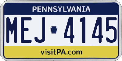 PA license plate MEJ4145