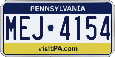 PA license plate MEJ4154