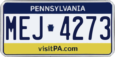 PA license plate MEJ4273