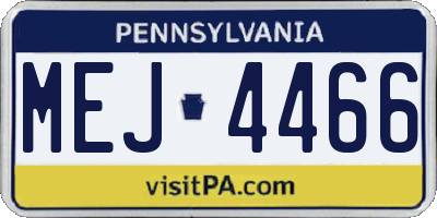 PA license plate MEJ4466