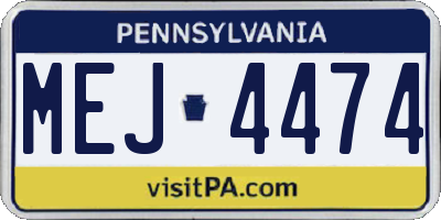 PA license plate MEJ4474