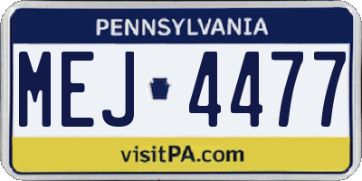 PA license plate MEJ4477