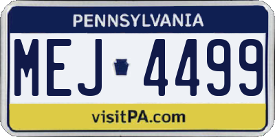 PA license plate MEJ4499