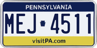 PA license plate MEJ4511