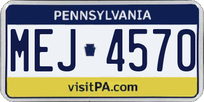 PA license plate MEJ4570