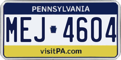 PA license plate MEJ4604