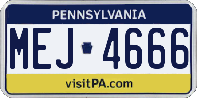 PA license plate MEJ4666