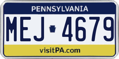 PA license plate MEJ4679
