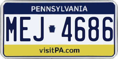 PA license plate MEJ4686