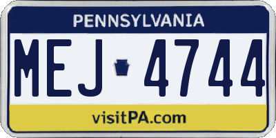 PA license plate MEJ4744